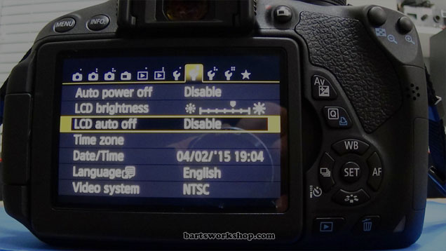 How to Disable the Canon T5i LCD Auto off Function